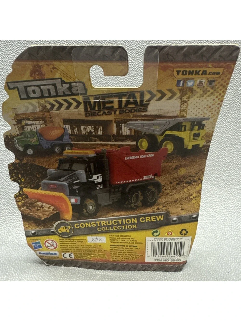 Tonka Metal City Dump Truck Construction Crew Blue White 1/64 Diecast Body 2014